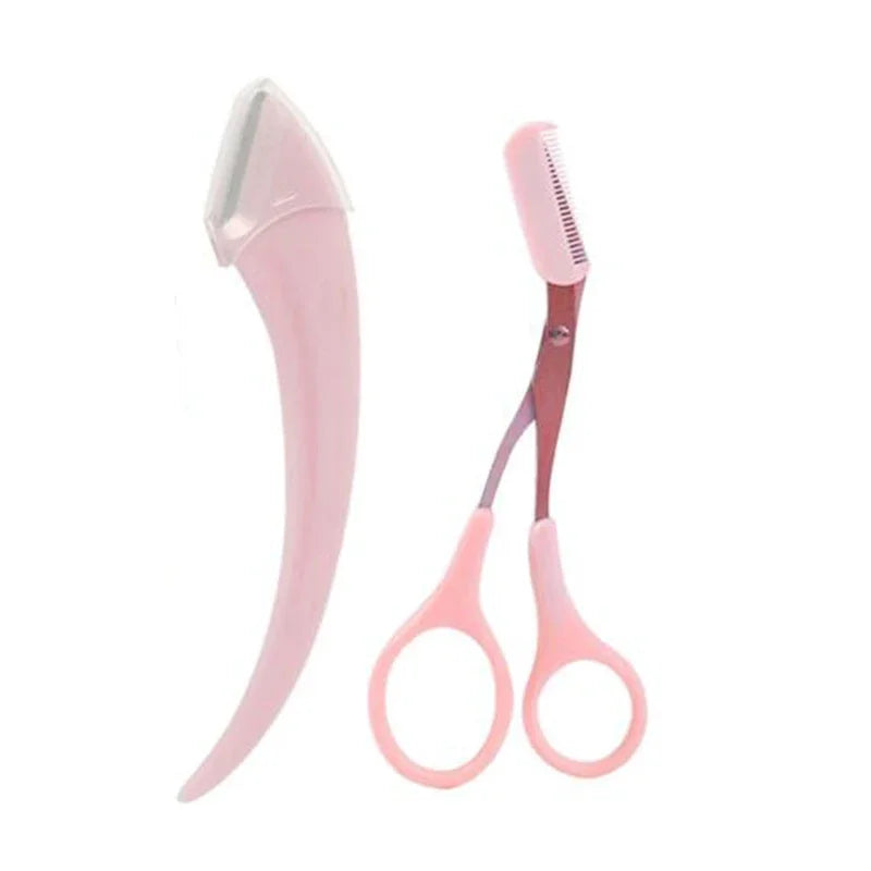 1/2/3Pcs Eyebrow Trimming Knife Eyebrow Face Razor For Women Eyebrow Scissors With Comb Brow Trimmer Scraper easy to use