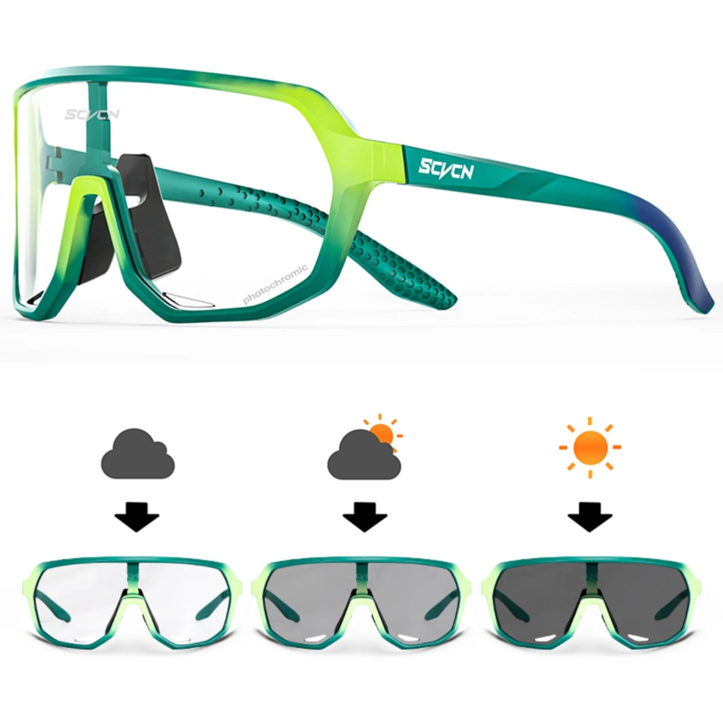 SCVCN Men Cycling Glasses Photochromic Sunglasses Mountain Bike Road Bicycle Eyewear MTB Cycle Goggles Sports UV400 Glasses Hot