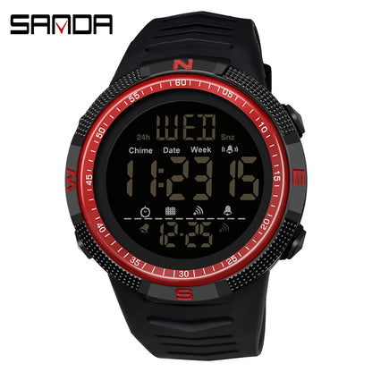 SANDA Brand Military Sport Watch Mens Clock Fashion Digital Wristwatch Shockproof Countdown Watches Waterproof Hour Bracelet
