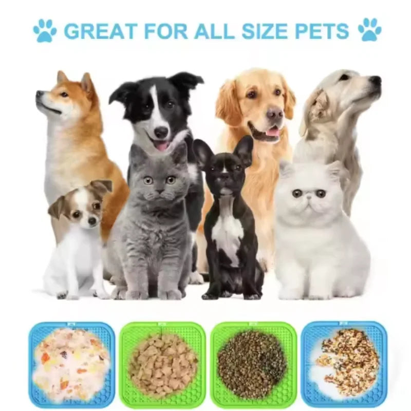 Pet Lick Silicone Mat for Dogs Pet Slow Food Plate Dog Bathing Distraction Silicone Dog Sucker Food Training Dog Feeder Supplies