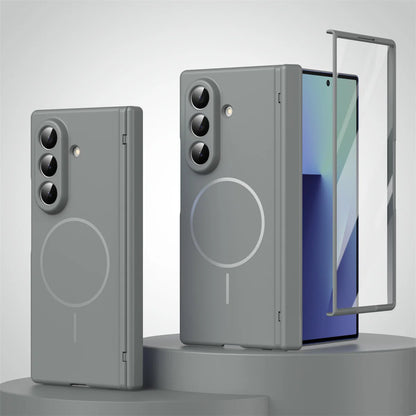 Hinge Protective Magnetic Phone Case for Samsung Galaxy Z Fold 7 6 5 4 3 5G for Magsafe Fold7 Fold6 with Screen Protector Cover