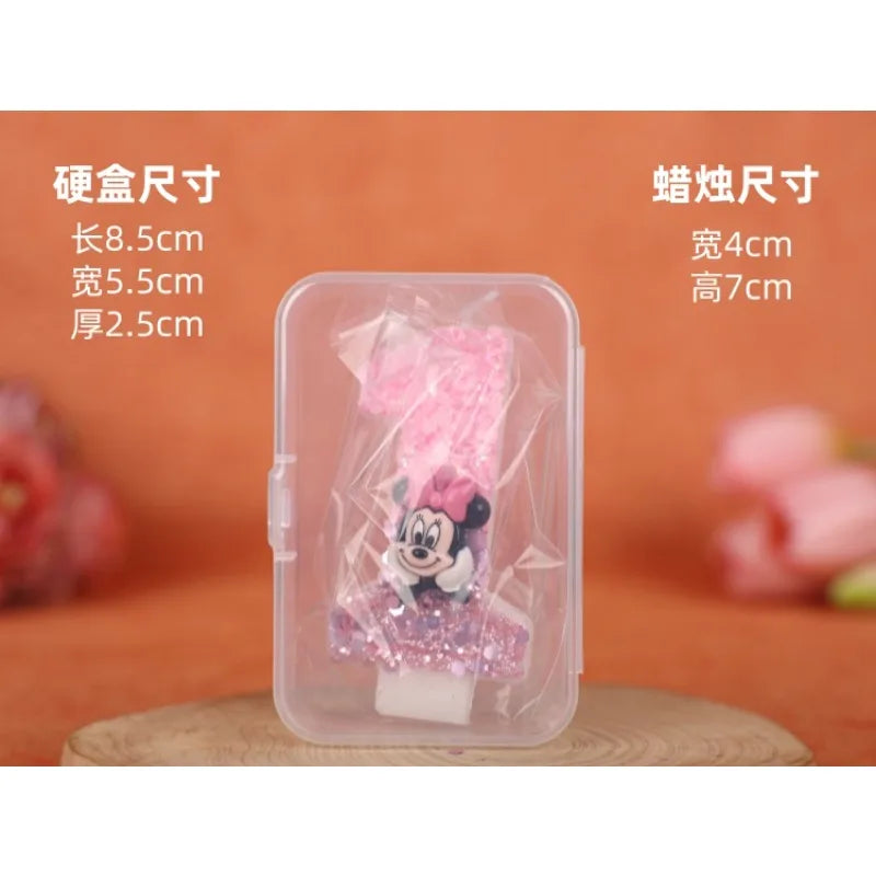 3D Number Birthday Cartoon 0-9 Minnie Mouse Candles Cake Anniversary Party Plug-in Birthday Cake Decoration Supplies DIY Gifts