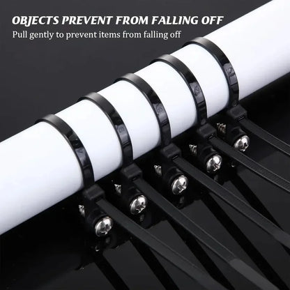 500/100PCS Screw Hole Cable Ties Reusable Fixed Nylon Cable Ties Self-locking Cord Ties Straps Fastening Loop Office Organizer