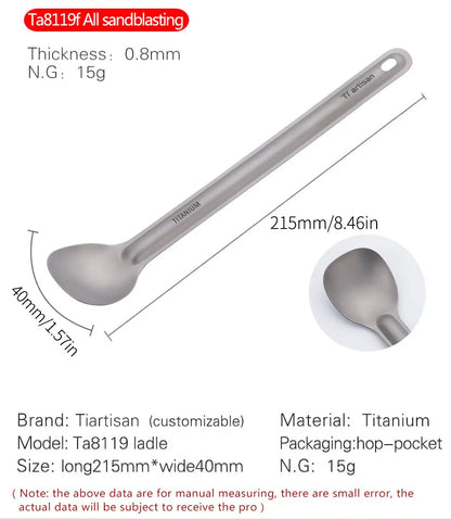 Tiartisan Titanium Long Handle Spork Spoon Cutlery Ultralight Tableware Outdoors Portable Dinnerware Camping Equipment