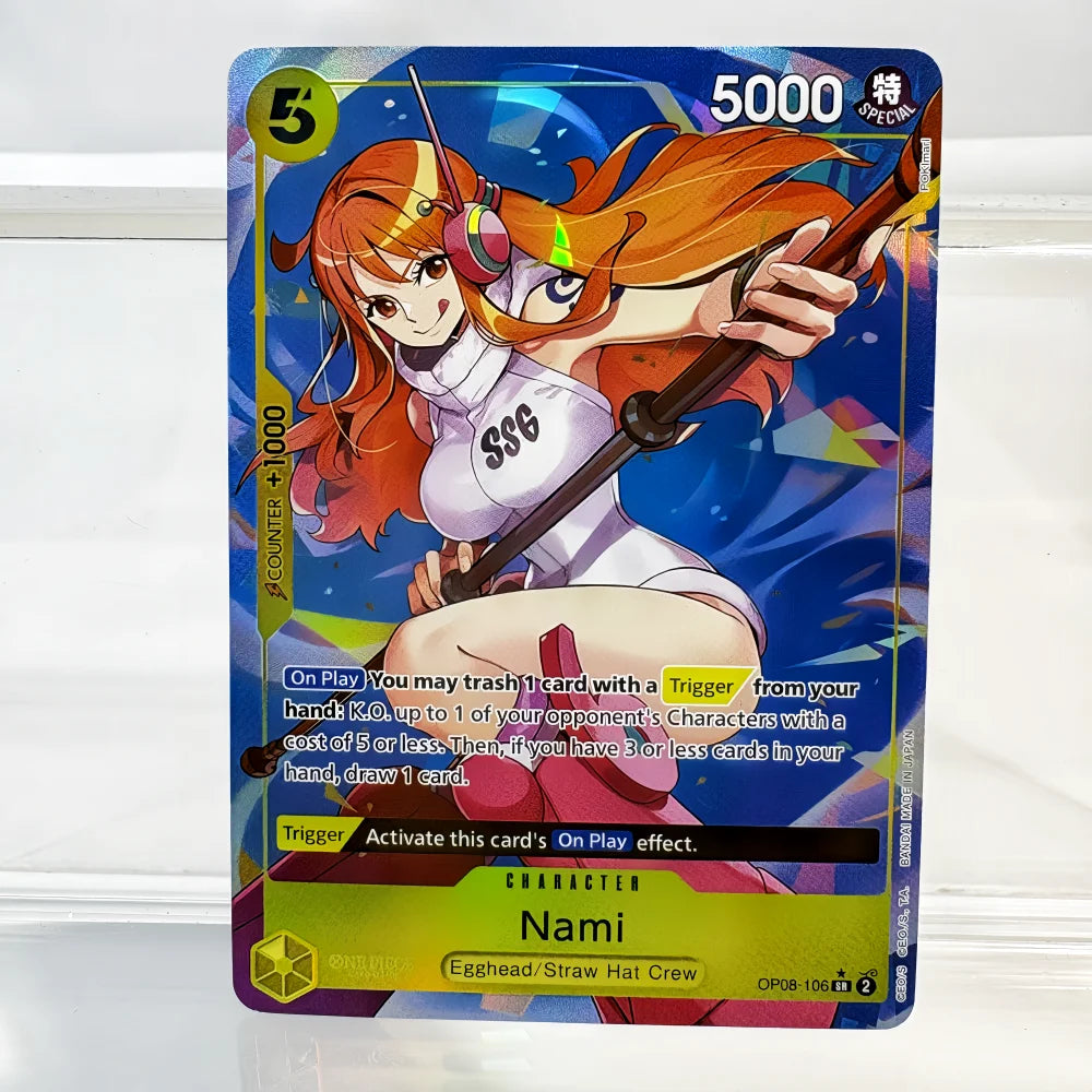 Anime One Piece OPCG Card English Version Nami/Jewelry Bonney/Carrot/Boa Hancock/ Perona Game Anime Collection Proxy Cards