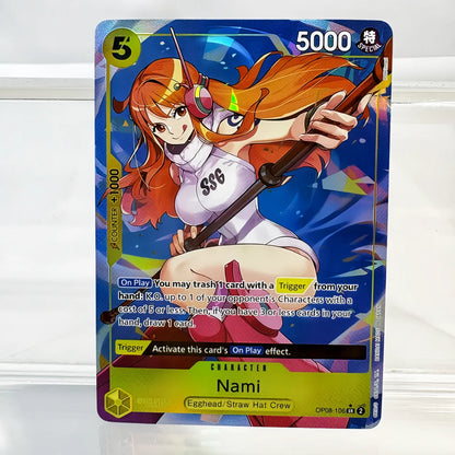 English Version Anime One Piece OPCG Card Nami Straw Hat Crew/Yamato Land of Wano Game Anime Collection Proxy Cards