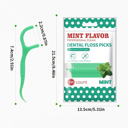300PCS/150PCS/50PCS - Mint Floss Stick - interdental cleaning tool