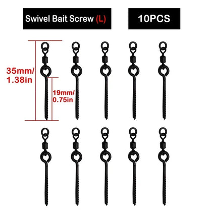 Carp Bait Screws With Ring Mirco Swivel Carp Bait For Carp Ronnie Rig Zig Chod Boilies Screws Carp Hiar Rig Terminal Tackle
