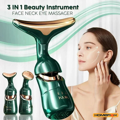 HOMEFISH Facial Sculpting Beauty System 3-in-1 Device with Sonic Vibration & LED Light Therapy for Lifting Firming & Glowing