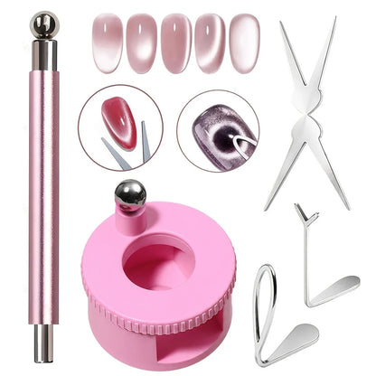 Rotating Cat Eye Nail Magnet Wide Light Glass Bead Effect Multifunctional Strong Automatic Nail Art Magnetic for Gel Nail Polish