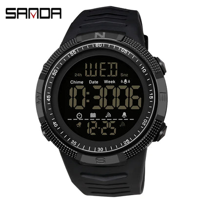 SANDA 6014 Countdown Waterproof Digital Mens Wristwatches Military Sport Watch for Men Clock Shockproof Relojes Para Hombre