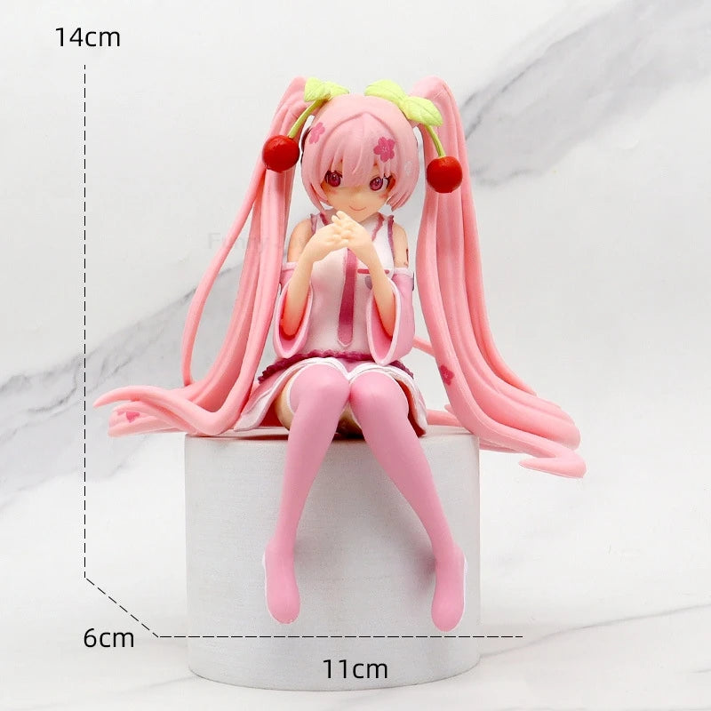 Anime Figure Cherry Blossoms Dress Action Figures Kawaii Swimsuit Vocaloid PVC Collectible Model Toys Girl Gift