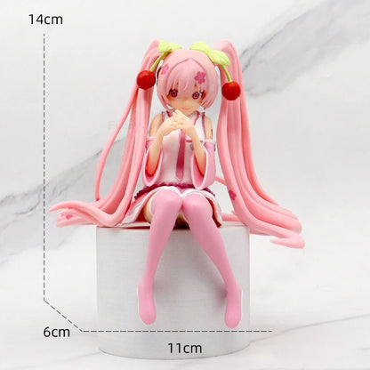 Anime Figure Cherry Blossoms Dress Action Figures Kawaii Swimsuit Vocaloid PVC Collectible Model Toys Girl Gift