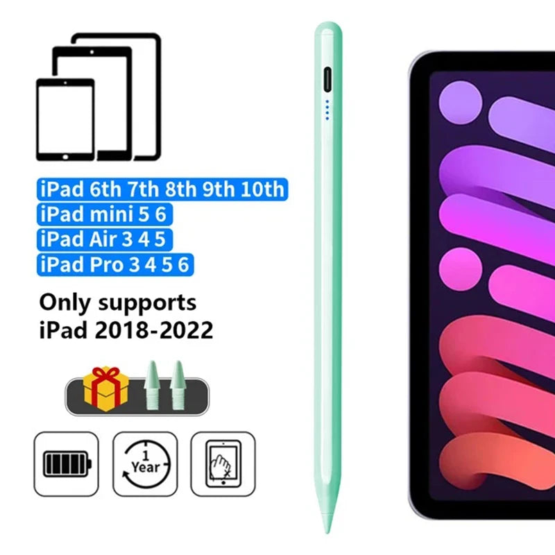 Pencil for Apple iPad with Palm Rejection Stylus Pen for iPad Air M2 Pro 13 Pro 12.9 10 Gen 7th 8th 9th 10.2 for iPad Pencil