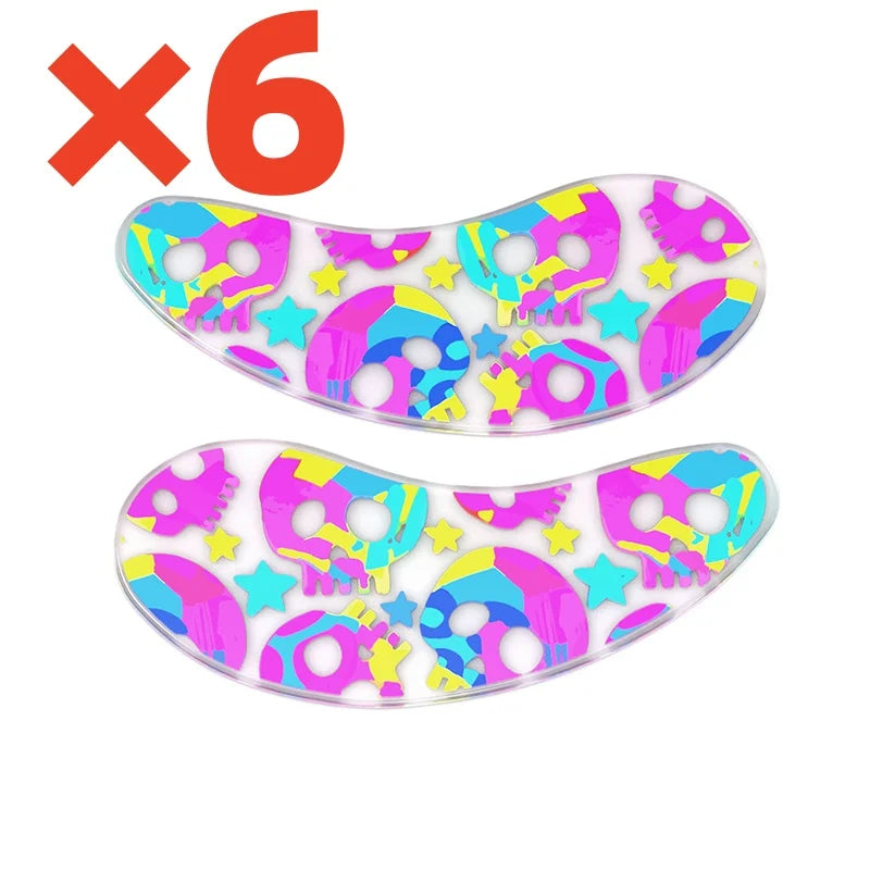 Blackwings 6 pairs of silicone eye patches are suitable for dark circles and puffy, reusable female cooling gel eye mask.