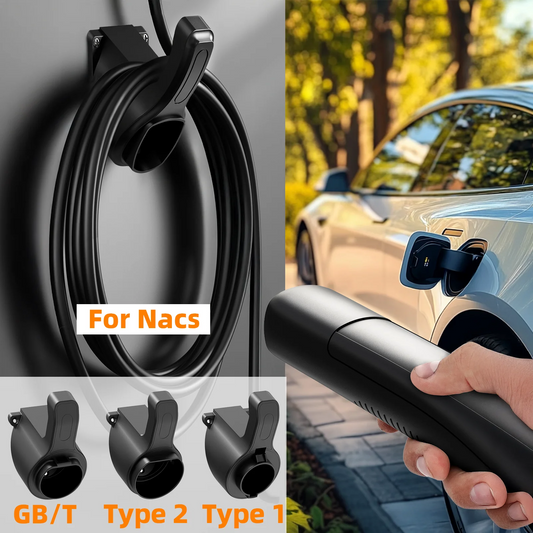 Portable EV Charger Plug Holder Stand for TESLA Nacs Type 1 Type2 GB/T Car Charger Wall Mount Bracket Car Charging Cable Bracket