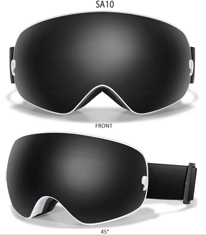 Winter Outdoor SKI Goggles Men And Women Teen, Free Optical Frame and Bag, UV400 Anti-Fog Snowboard Eyewear, Charistmas Gifts