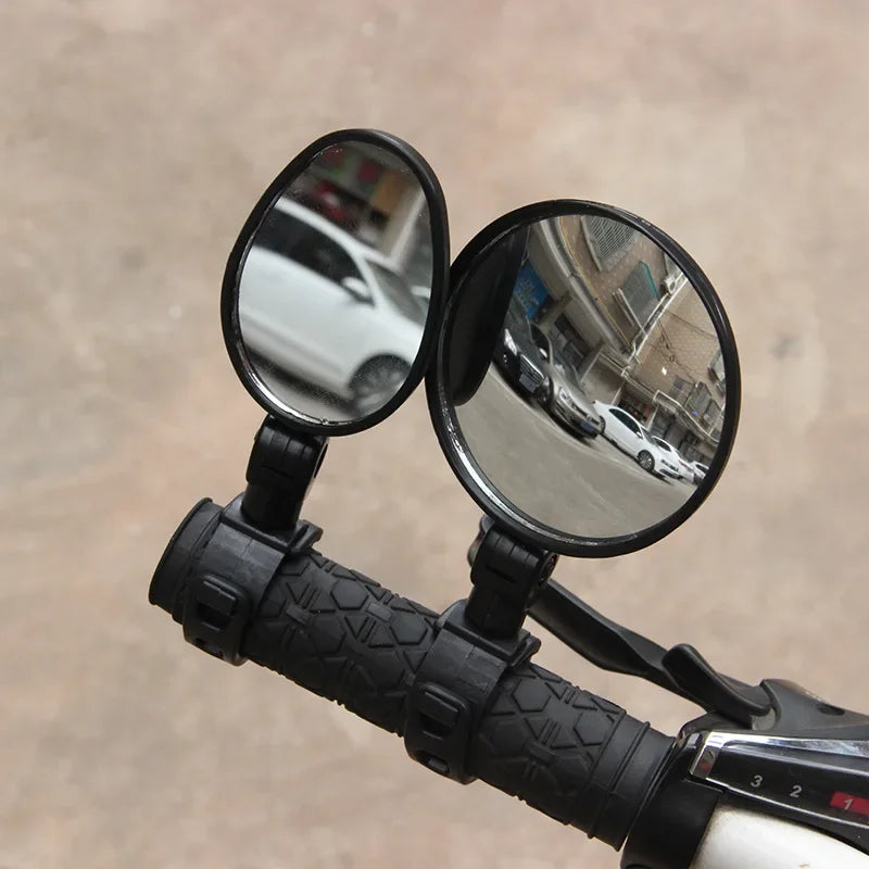 2pcs Adjustable Rotate Bicycle Auxiliary Rearview Mirror Handlebar Mount Wide-Angle Convex Cycling Rear View Mirrors Accessories