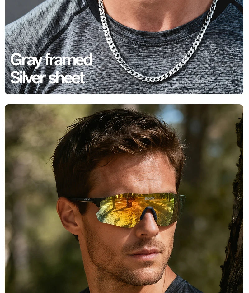 SCVCN Photochromic Cycling Glasses Man Bicycle Eyewear Cycling Running Women Bike UV400 Goggles Outdoor Sports Sunglasses