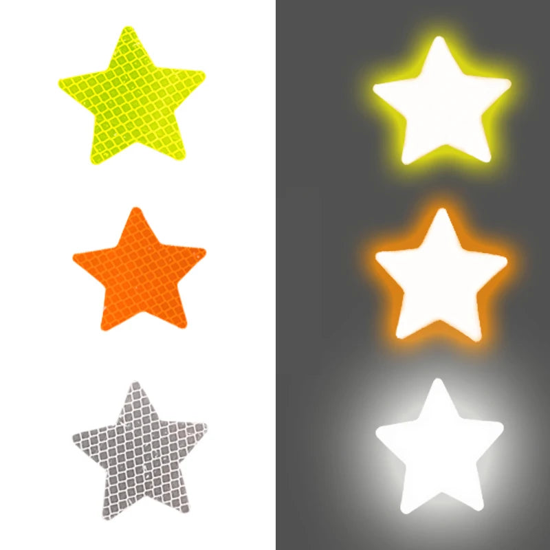 10pcs/set Car Bumper Reflective Safety Strip Stickers Car Star Reflective Sticker Reflective Warning Safety Tape