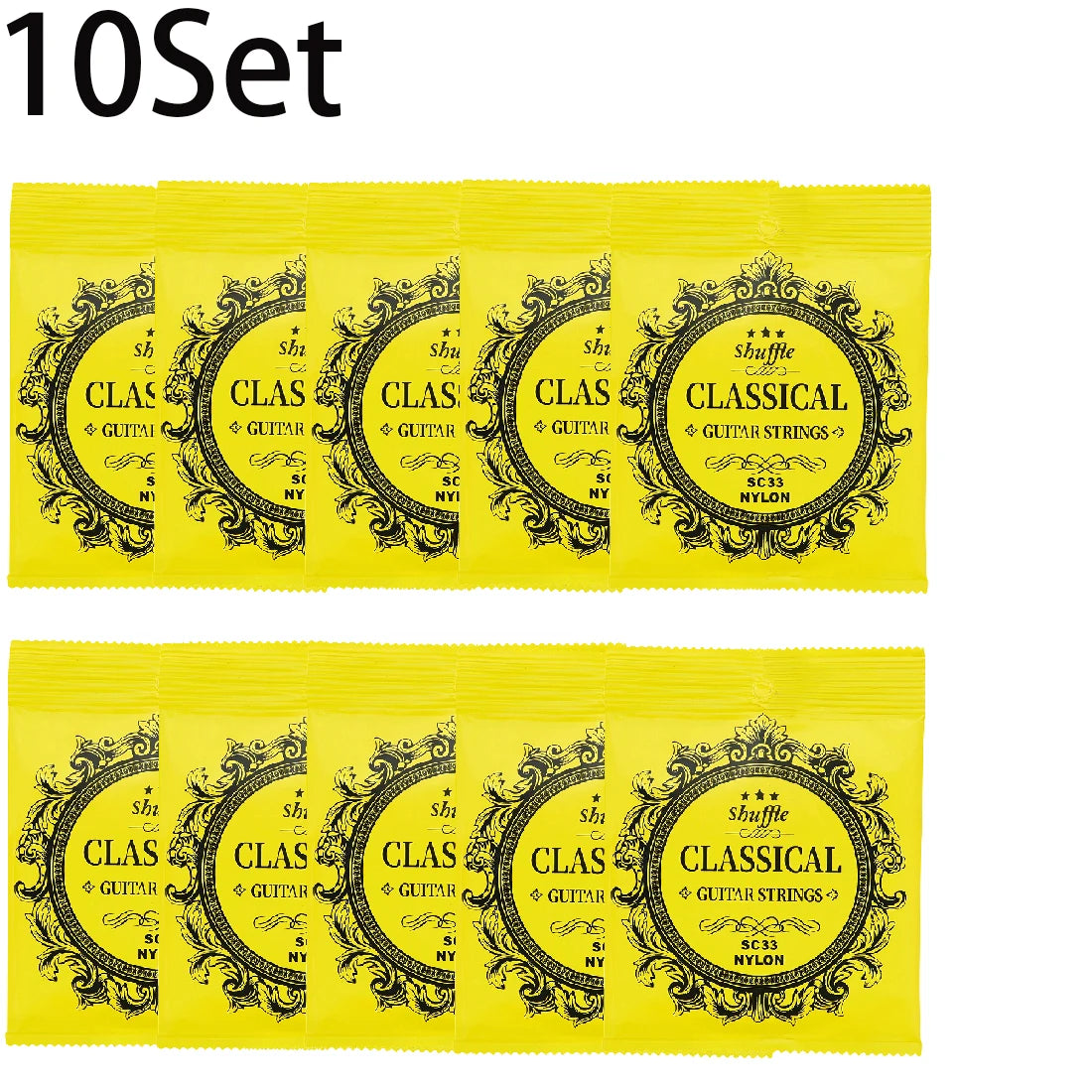6 Pcs Strings Classical Guitar Strings Black Clear Nylon Guitarra Strings Sliver Plated Copper Wound String Guitar Accessories