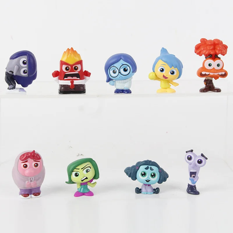 9pcs/set Inside Out Intensa Mente Vice Versa Joy Sadness Anger Disgust Fear Action Figure Cartoon Doll Collection PVC Model