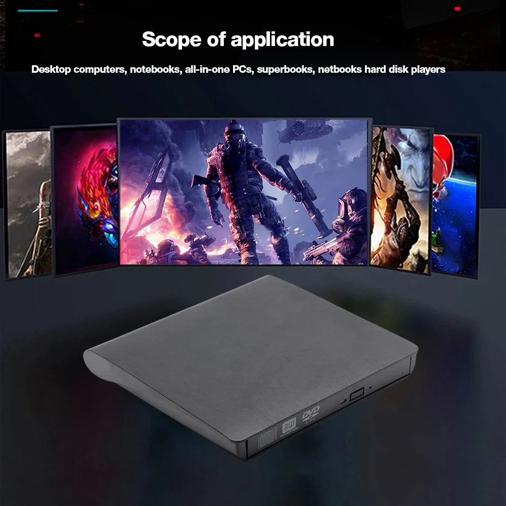 Drive Enclosure 12.7/9.5mm USB 3.0 Type C SATA External DVD CD-ROM RW Player Optical Drives Enclosure Case for Laptop PC Desktop