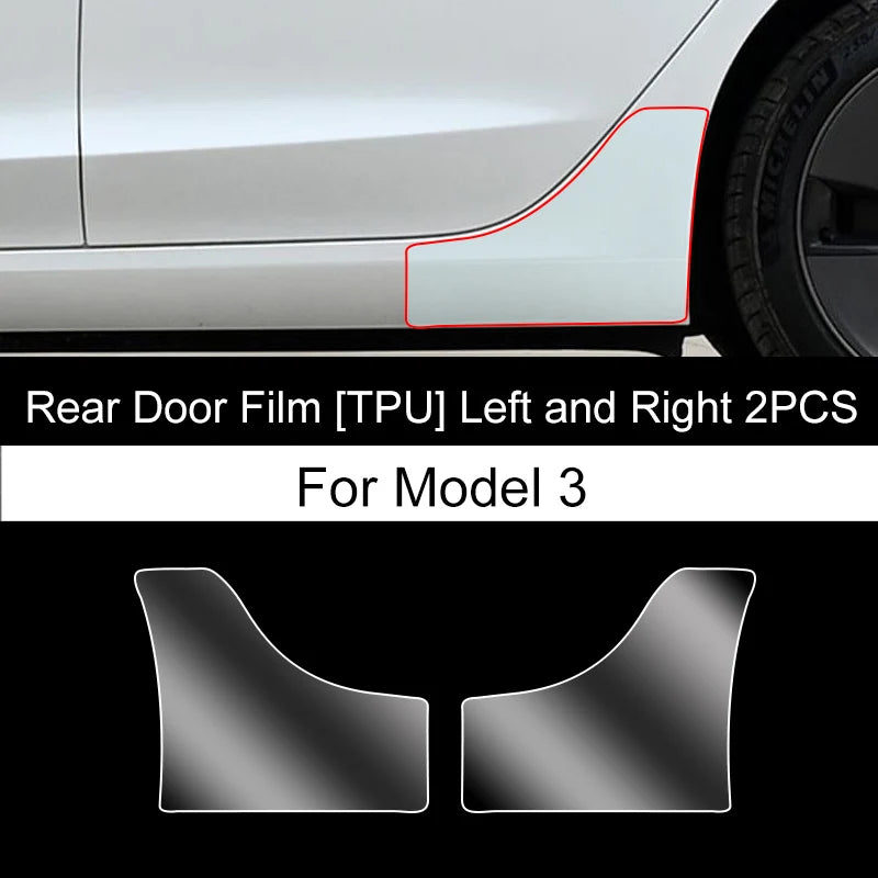 For Tesla Model3/Y 2017-2025 Front Door Rear Door Protective Film Invisible Car Clothing TPU Film Decoration for Model Y Juniper