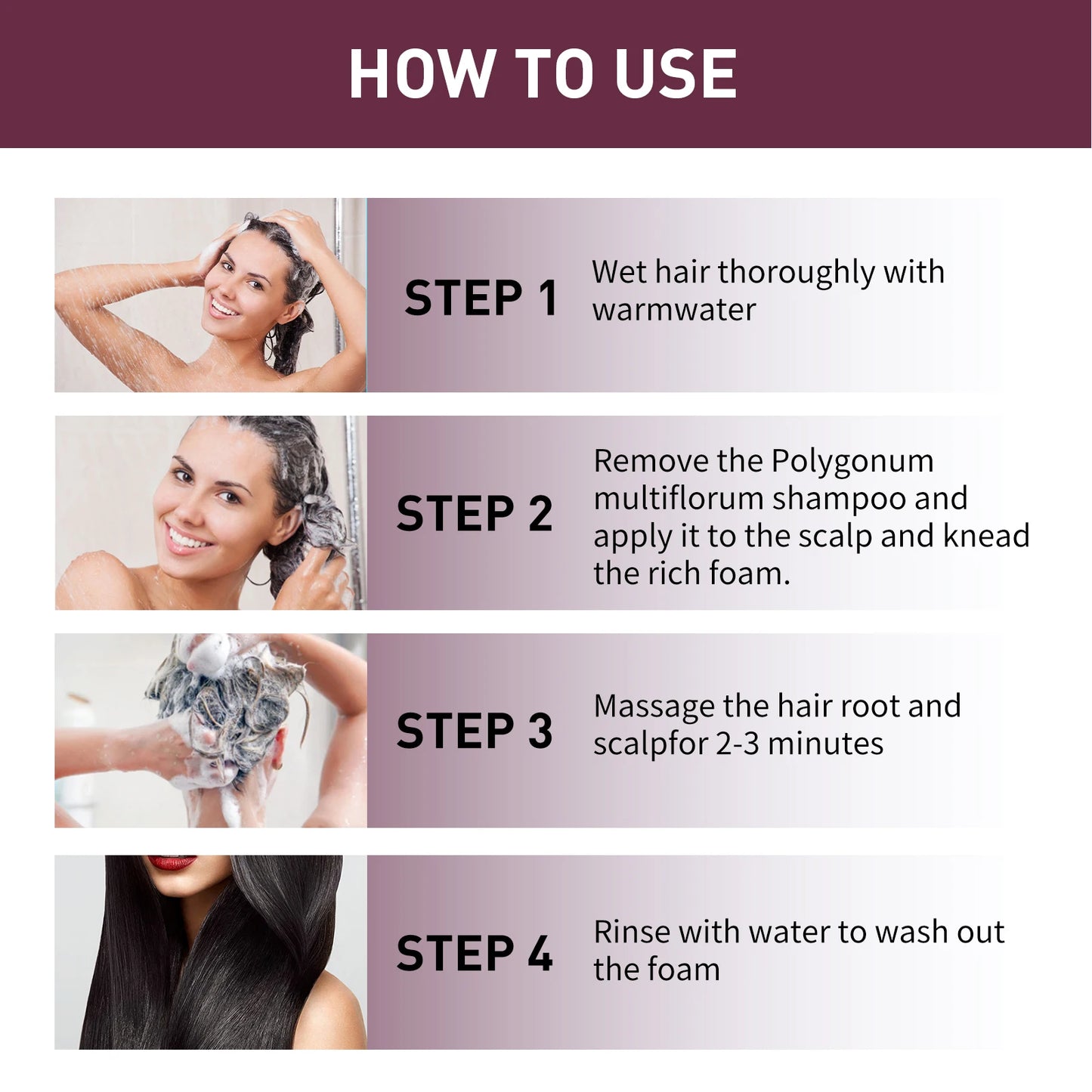 Polygonum Multiflorum Shampoo Soap Remove Dandruff Reduct Hair Loss Restore Natural Black Hair Strengthen Hair Roots Hair Care