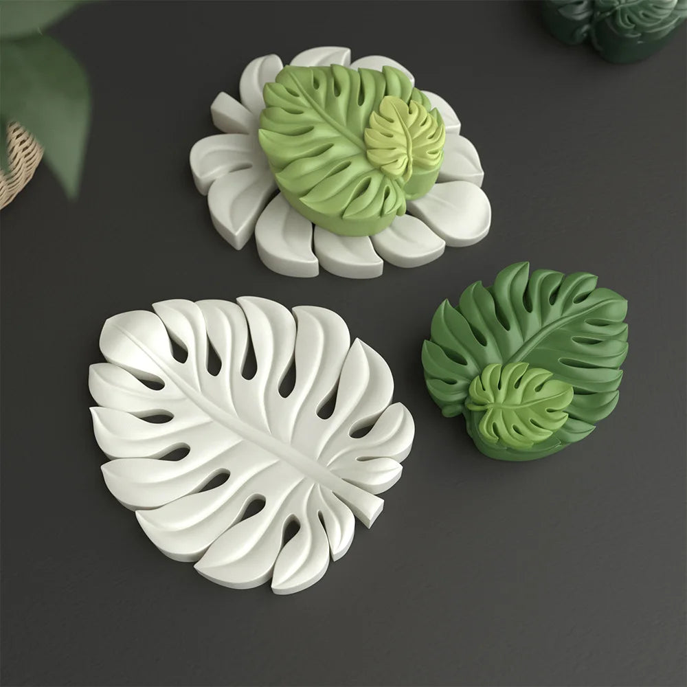 3D Tropical Leaves Silicone Mold for Handmade Soap Candle Resin Macking Molds DIY Art Crafts Aromatherapy Gypsum Ornaments Mould