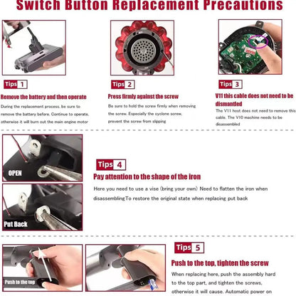 For Dyson V10 V11 Button Original Switch Assembly Accessories Sweeping Robot Replacement Cleaning Spare Parts