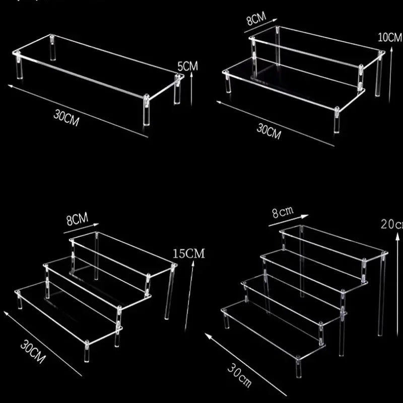 New 30cm Acrylic Display Stand,Clear Display Riser Rack for Cupcake,Perfume Doll Décor and Organizer Display Stand Nail Storage