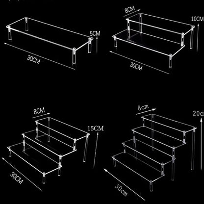 New 30cm Acrylic Display Stand,Clear Display Riser Rack for Cupcake,Perfume Doll Décor and Organizer Display Stand Nail Storage