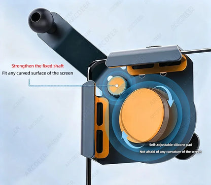 Aluminum Alloy Car Phone Holder Bracket Adjustable Multi-Angle Clasp Style Accessory for Arc Screen Mobile Phone Universal Mount