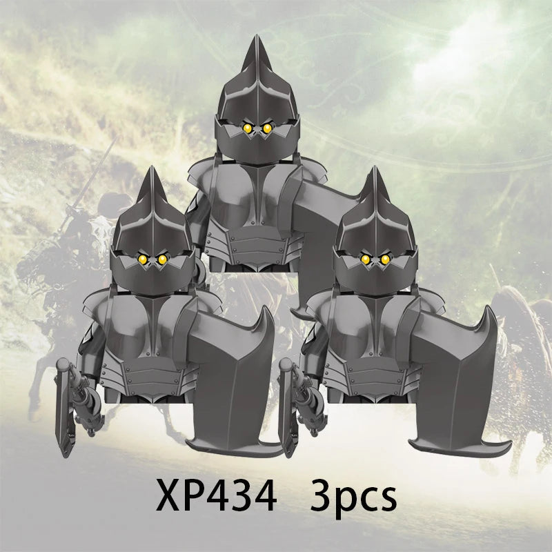 3pcs Lord Rings Elves Orcs Army Dwarf Rohan Mini Action Toy Figures Building Blocks Assembly Toys for Kids Birthday Gift