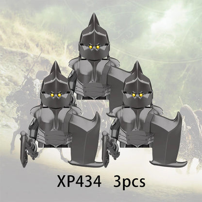 3pcs Lord Rings Elves Orcs Army Dwarf Rohan Mini Action Toy Figures Building Blocks Assembly Toys for Kids Birthday Gift