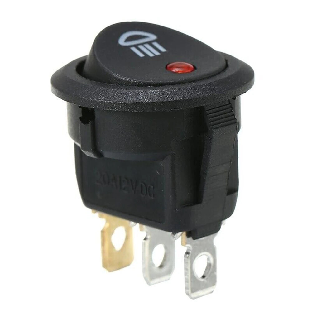 1 Pc On Off Rocker Switch Red Led Fog Light Lamp Symbol Car Van Truck 23mm DC 12V 20A ABS Plastic Fit For Car Van Truck