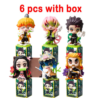 Demon Slayer Tanjiro Kamado Nezuko Anime Cartoon Figure Blind Box Creative Personalized Statue Model Ornament Surprise Gift Box