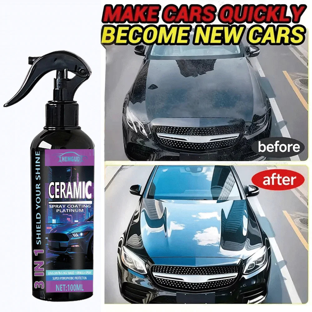 Nano Ceramic Car Coating Spray 3-in-1 High-Quality Anti-Scratch Gloss, Suitable for All Car Models' Paint Surfaces