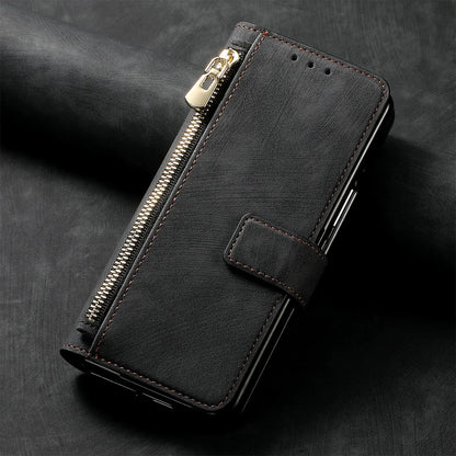 2 in 1 Magnetic Zipper Cards Solt Wallet Leather Case For Samsung Galaxy Z Fold 8 ultra 7 6 5  Wireless Charging Bag Purse Cover