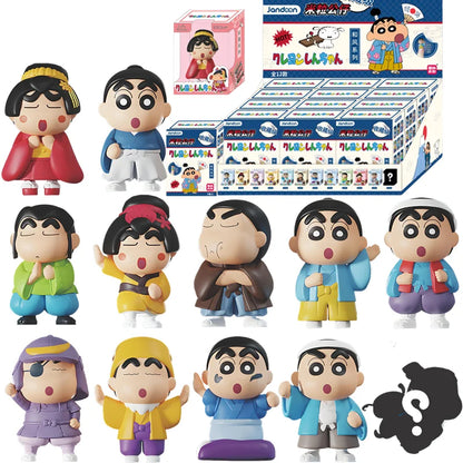 Crayon Shin-Chan Anime Figures Creative Peripheral Dinosaur Diary Baby Rice Grains Doll Model Blind Boxs Toys Children's Gifts