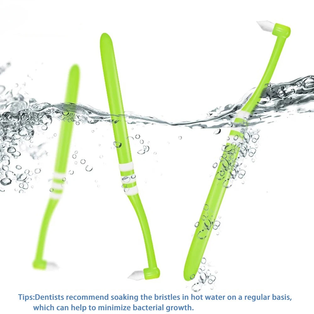 Super Deer 1PC Dental Orthodontic Toothbrush With Pointed Flat Head Professional Cleaning Brush Between Teeth Oral Hygiene Tool