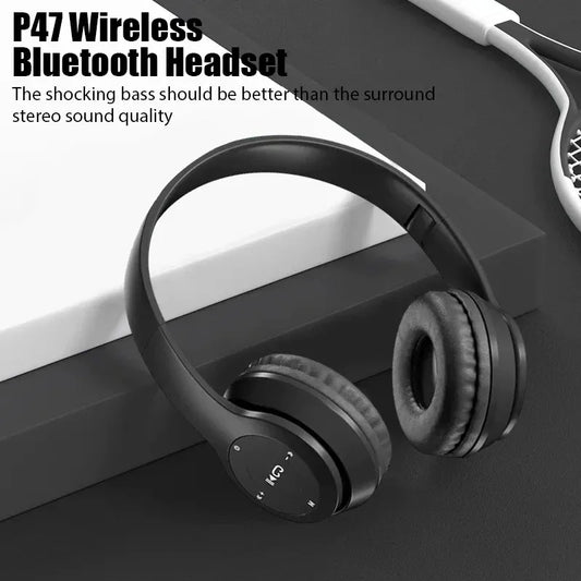 P47 Wireless bluetooth headphone With Mic Headsets Stereo Sound Earphones Sports Gaming Headphones Supports PC Smartphone