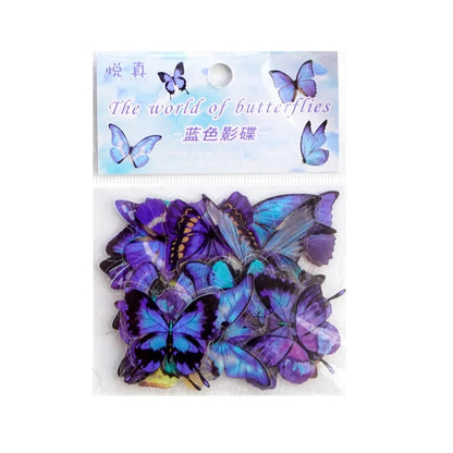 Journamm 40pcs/pack Butterfly Series Stickers Art Collage Junk Journal DIY Scrapbooking PET Waterproof Craft Aesthetics Stickers