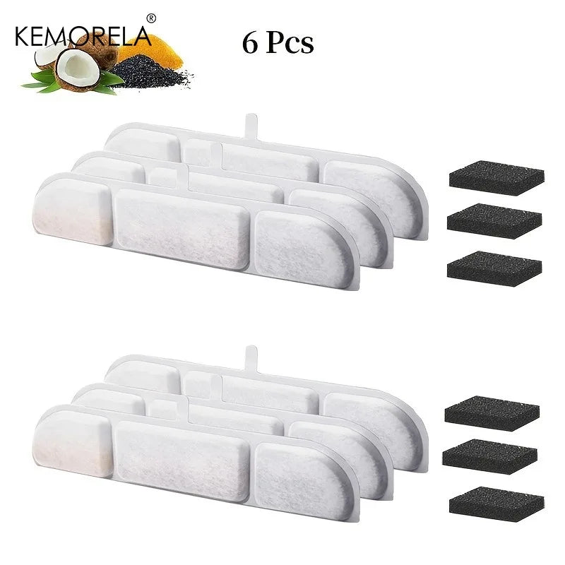 6/12PCS Cat Water Fountain Filters Replacement - with Activated Carbon Fit for Most Waterer Clean Drinking Water for Cats Pet