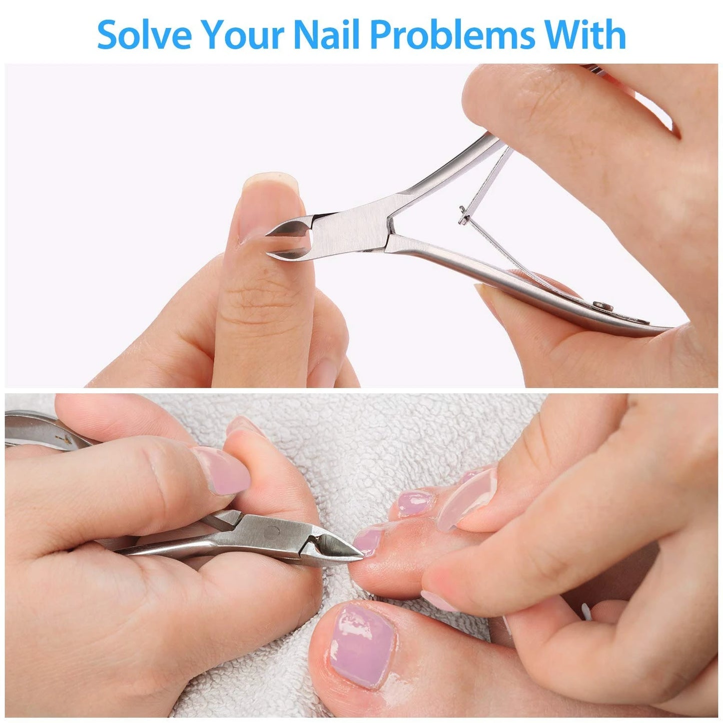1/3pcs Cuticle Nippers Cutter Stainless Steel Nail Cuticle Trimmer Remover with Pointed Blade Scissors Pedicure Manicure Tool