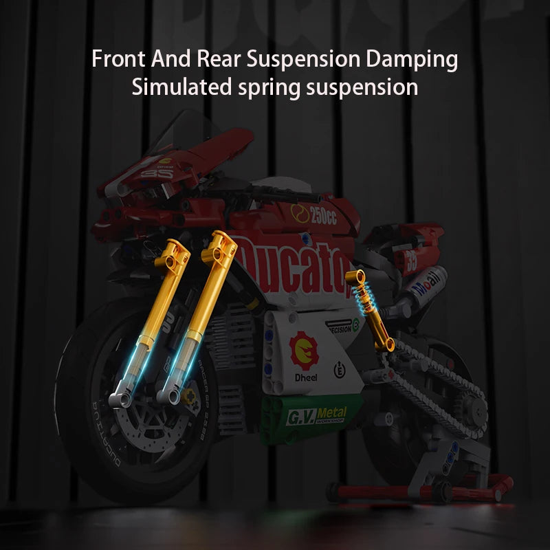 Technical V4 Motorcycle Building Blocks Set Famous Super Motorbike Model Kit Racing Bricks Teens Assembled Toys Gifts For Boys