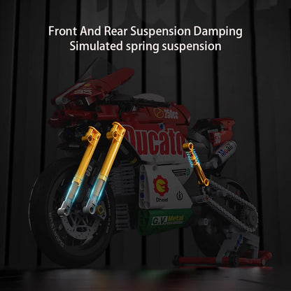 Technical V4 Motorcycle Building Blocks Set Famous Super Motorbike Model Kit Racing Bricks Teens Assembled Toys Gifts For Boys