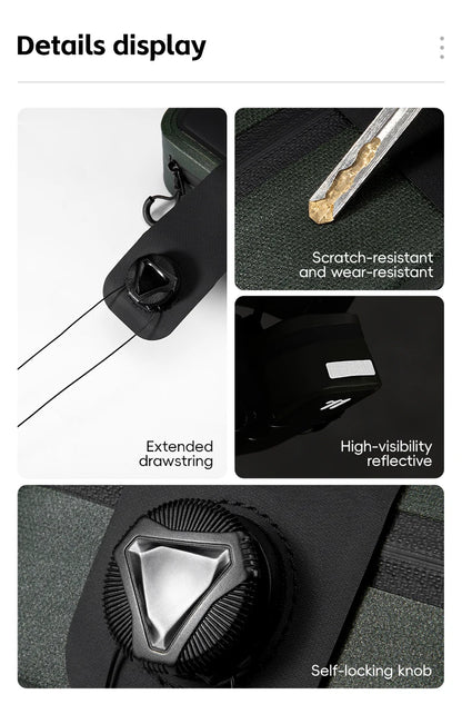 WEST BIKING Bicycle Saddle Bag 600D TPU Seamless Waterproof Wear-Resistant Rotating Lacing Buckle Mini Saddlebag Bike Accessory