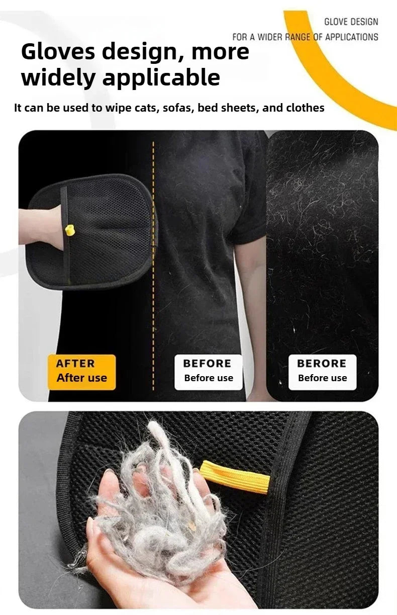 Efficient Pet Hair Cleaning Gloves Depilation Brushing Tools For Dog Cat Grooming Soft Brush Removes Hair From Sofa Carpet